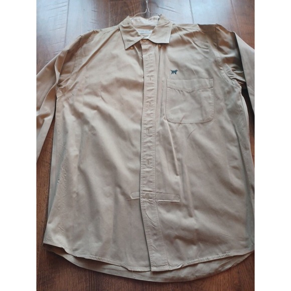 Labrador Apparel Long Sleeve Tan Khaki Medium Button Down Shirt Mens Medium - Picture 2 of 16